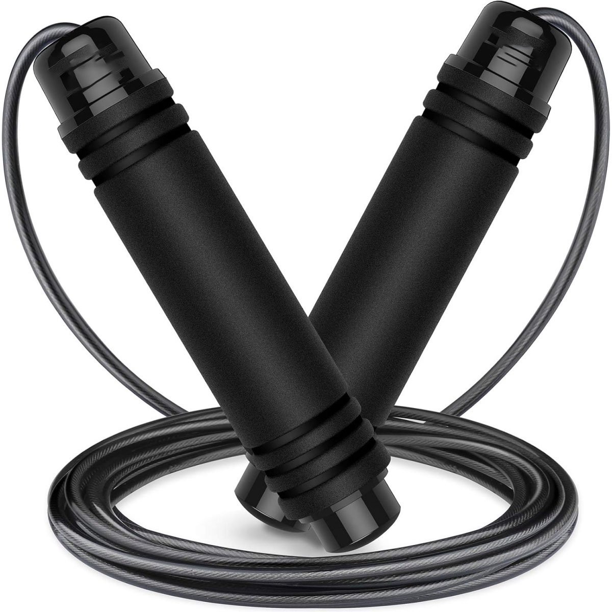 TOVBMUP Springtouw - Speed Rope - Verstelbaar - Met huidvriendelijke schuimrubberen handgrepen - 3 meter lang - Verstelbaar - Antislip - Geweldig voor fitness, uithoudingsvermogen en springen - Geschikt voor volwassenen