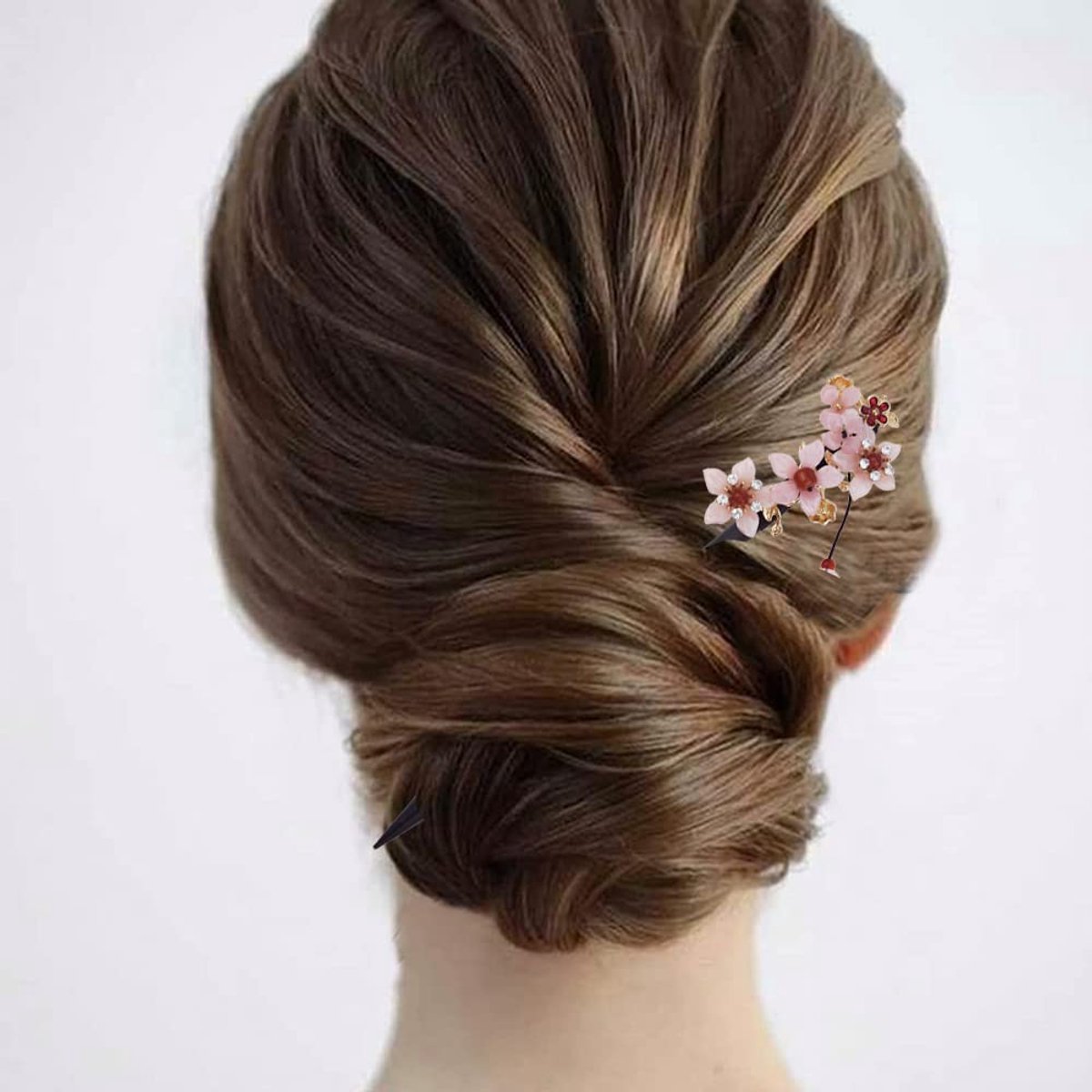 Yurosiay 2 stuks vintage bloem haarstaaf Chinese haarstokjes metaal lelietje -van-dalen haarstok bloemen haar eetstokjes haarstick Chinese haarspelden voor vrouwen meisjes 1
