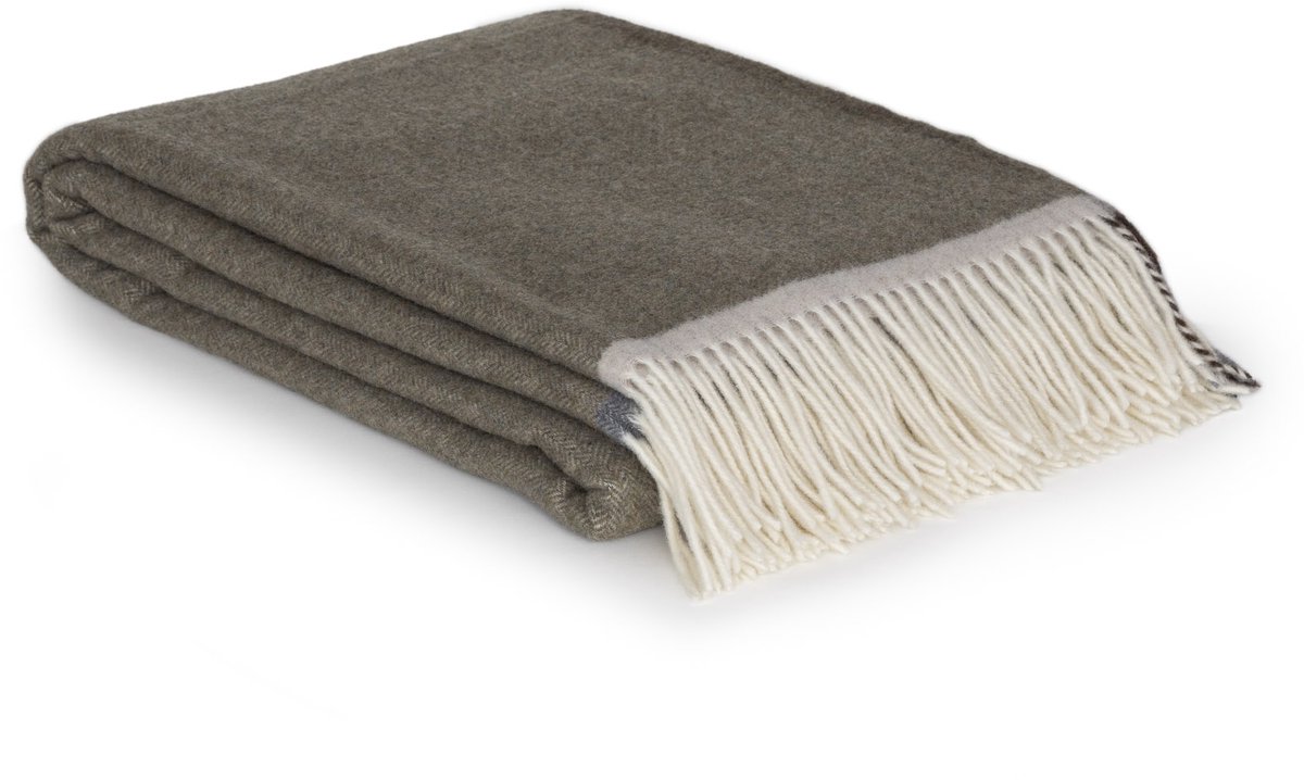 Most Plaid Milano verde orlo - 90% Merino wol, 10% Kasjmier wol - 140 x 200 cm - groen