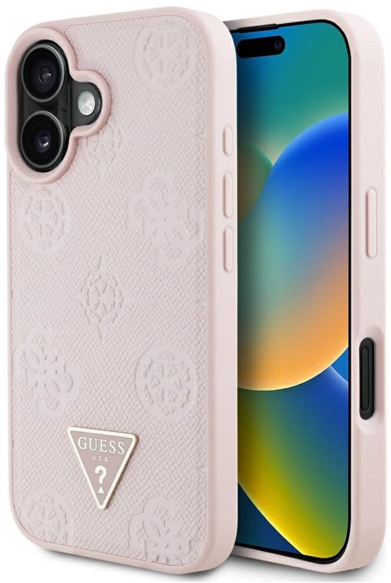 CG Mobile Guess Coque pour iPhone 15 Pro Max - Coque Strass avec Logo Triangulaire - Anti-Rayures - Résistante aux Chutes - Antichoc - Protection