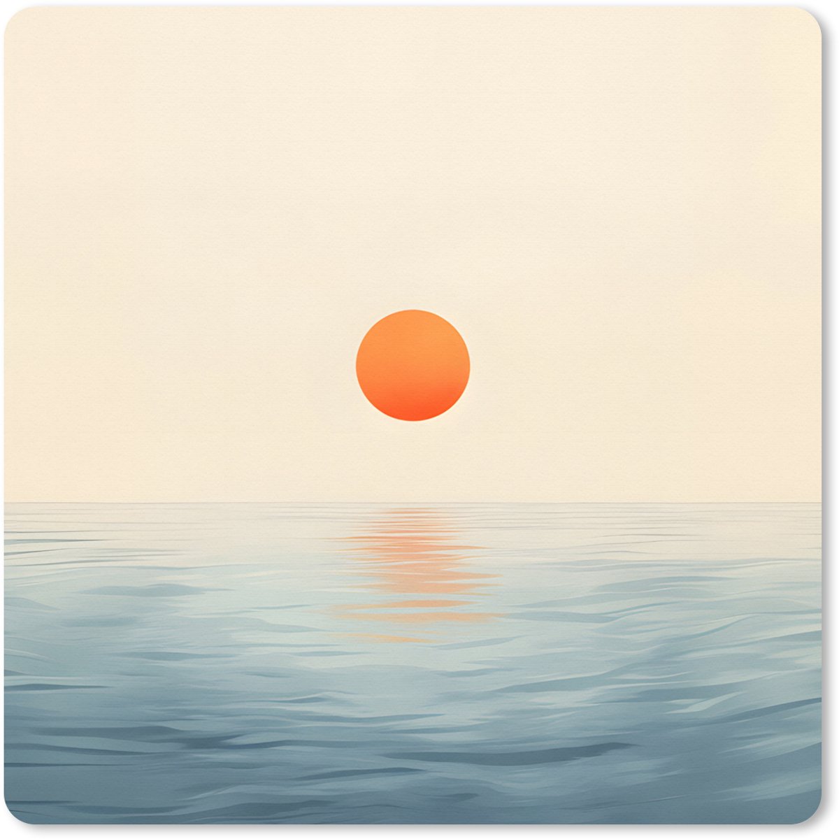 Muismat XXL 40x40 cm - Bureau onderlegger - Bureau mat Zon - Oranje - Zee - Bureaumat - Gaming mousepad xl - Bureaulegger groot - Computer deskmat