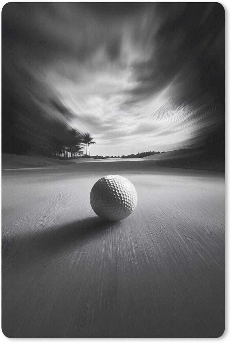 Muismat 18x27 cm - Mousepad Golfbal - Wazig - Zwart - Muismatten