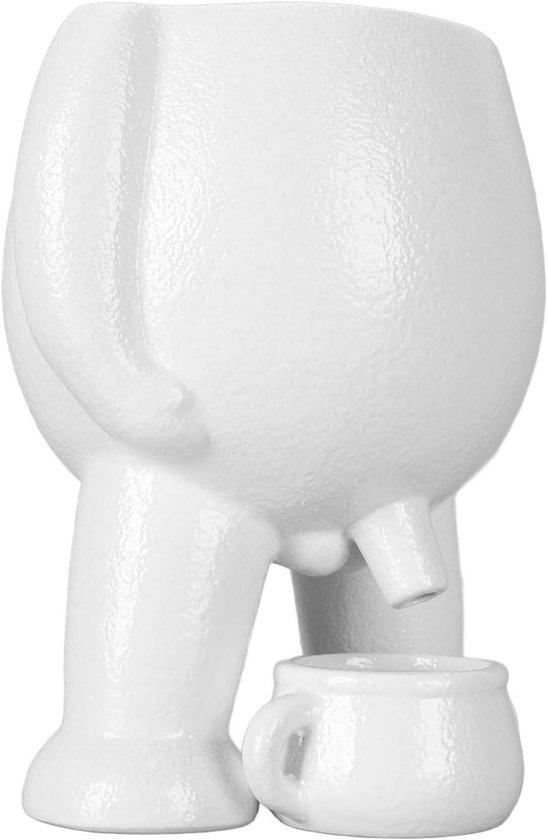 Plassen Plantenpot, Keramische Simulatie Innovatieve Kleine Man Plassen Succulente Plantenbak Decoratieve Bloempot voor Thuiskantoor Desktop (BLACK