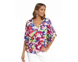 Kunstig bedrukte tuniek met vlindermouwen