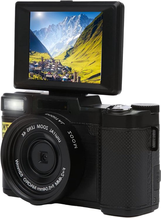 Vlogcamera JGS Premium - Digitale Vlogcamera met 3 inch Flip LCD-scherm - Full HD ...