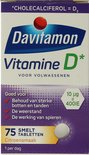 Davitamon Vitamine D voor volwassenen. Cholecalciferol=D3. Goed voor botten, tanden en weerstand. 75 smelttabletten citroensmaak.