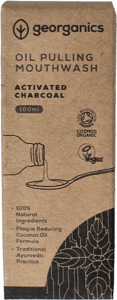 Georganics Mouthwater oilpulling activated charcoal 100 Milliliter