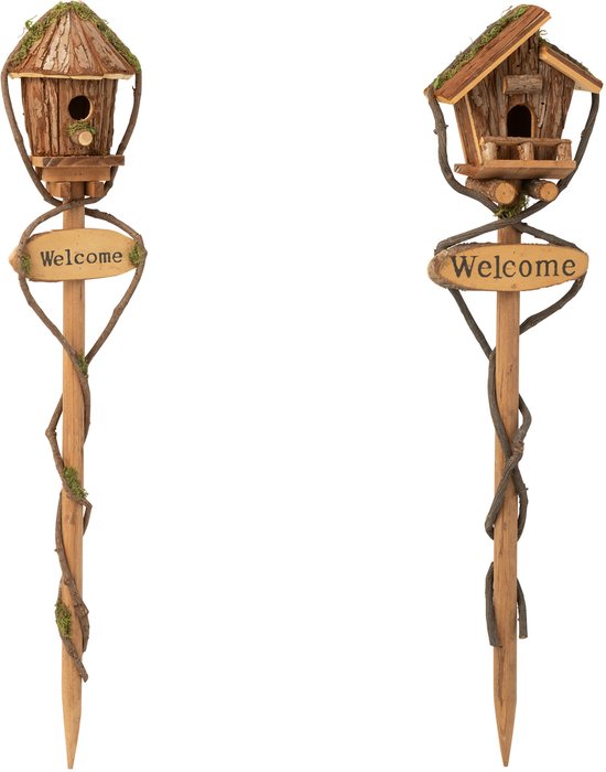 Nichoirs colorés pour oiseaux - Convient comme décoration mais aussi comme nichoir pour moineau, mésange charbonnière ou mésange bleue.Le nichoir Birdhouse peut être suspendu ou posé à l'extérieur - en bois - couleur bleu, taille 12x17x20