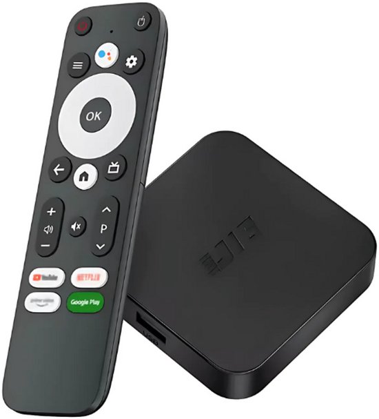 BMN® Android TV Box 4K HDR - Mediaplayer - Streaming Box - 2025 Model - Chromecast Voor Tv - Mediabox - Tv Dongel - Geschikt voor Google Play, Youtube, Spotify, Prime Video - Zwart
