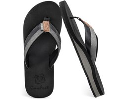 Slippers Heren - Sandalen - Zwart - Maat 43 - Comfeet
