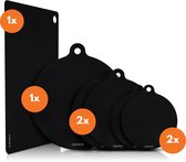 Louvera Inductie Beschermer Set – Hittebestendig tot 280 ºC – Panbeschermers - Afdekplaat voor Kookplaat - Inductie Mat Voor Elk Formaat - 6 stuks – Inductie mat – Onderzetter - Incl. E-book - Geschikt voor Booster Functie - Zwart