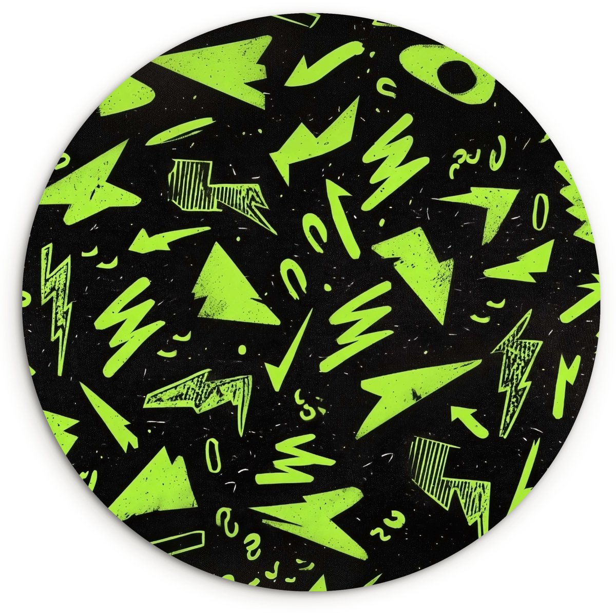 WallCircle Wandcirkel 30x30 cm - Muurcirkel Gaming - Vormen - Pijlen - Abstract - Zwart - Muurdecoratie woonkamer - Wanddecoratie slaapkamer - Kamer decoratie accessoires - Ronde schilderijen