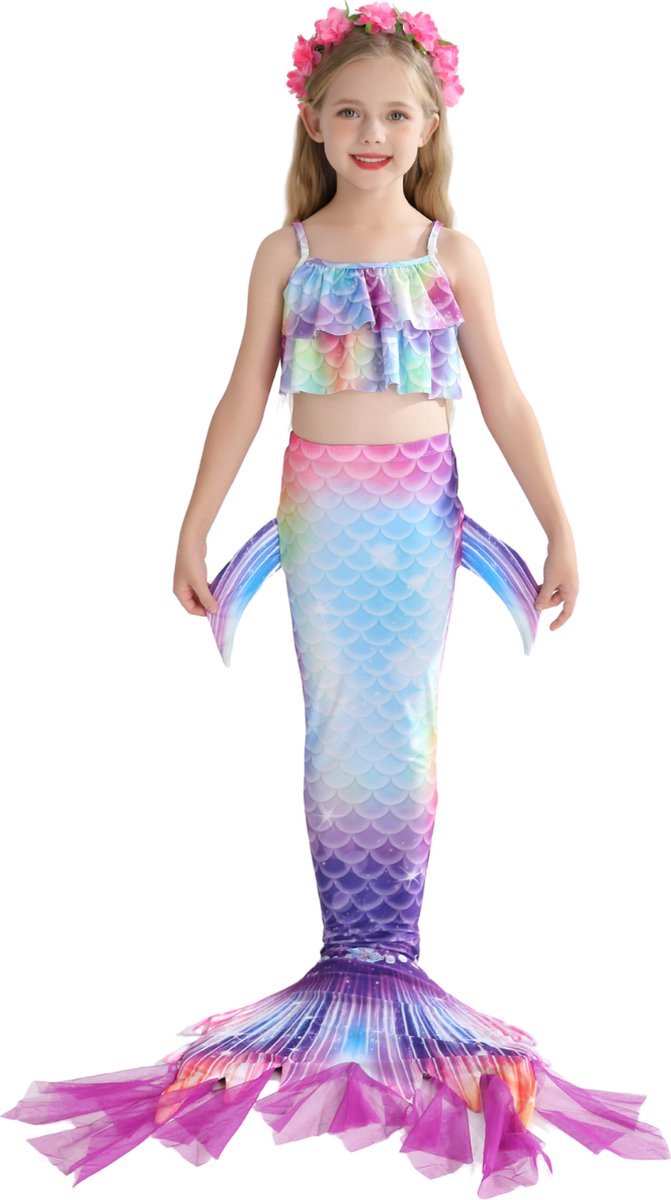 Damesbikini - Zeemeerminstaart Bikini Verkleedset (Blauw, Paars en Roze) | Bikini met staart | Zeemeerminstaart | Prinsessenjurk | Zeemeermin verkleedset voor meisjes | — afbeelding 3
