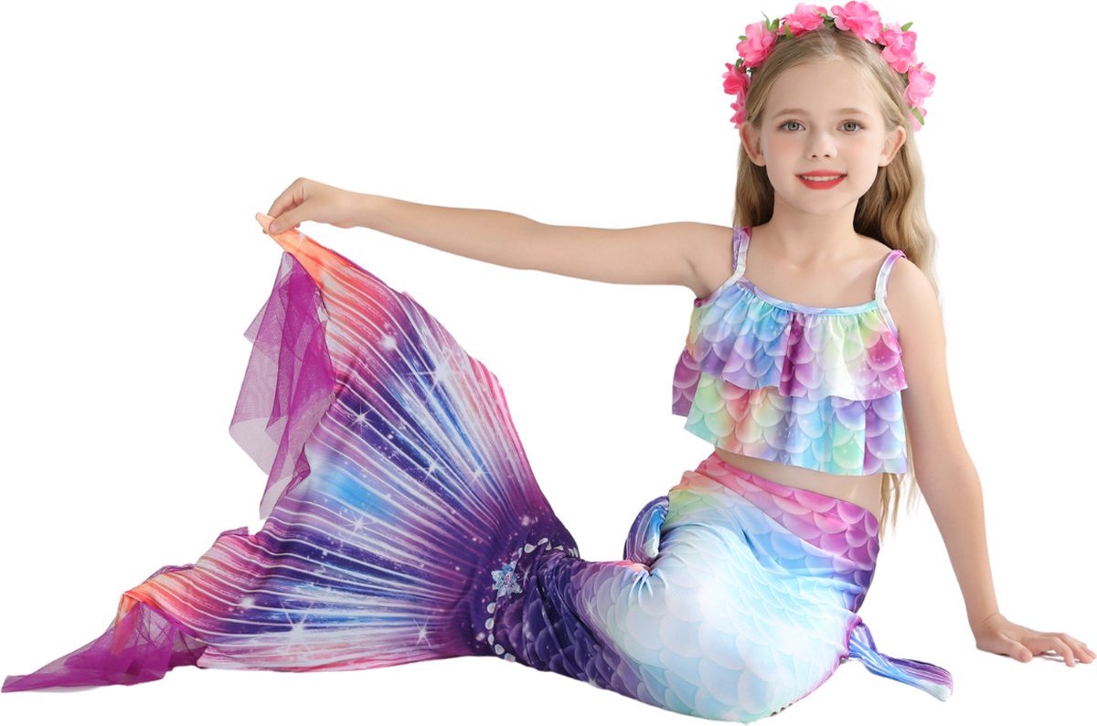Damesbikini - Zeemeerminstaart Bikini Verkleedset (Blauw, Paars en Roze) | Bikini met staart | Zeemeerminstaart | Prinsessenjurk | Zeemeermin verkleedset voor meisjes | — afbeelding 7