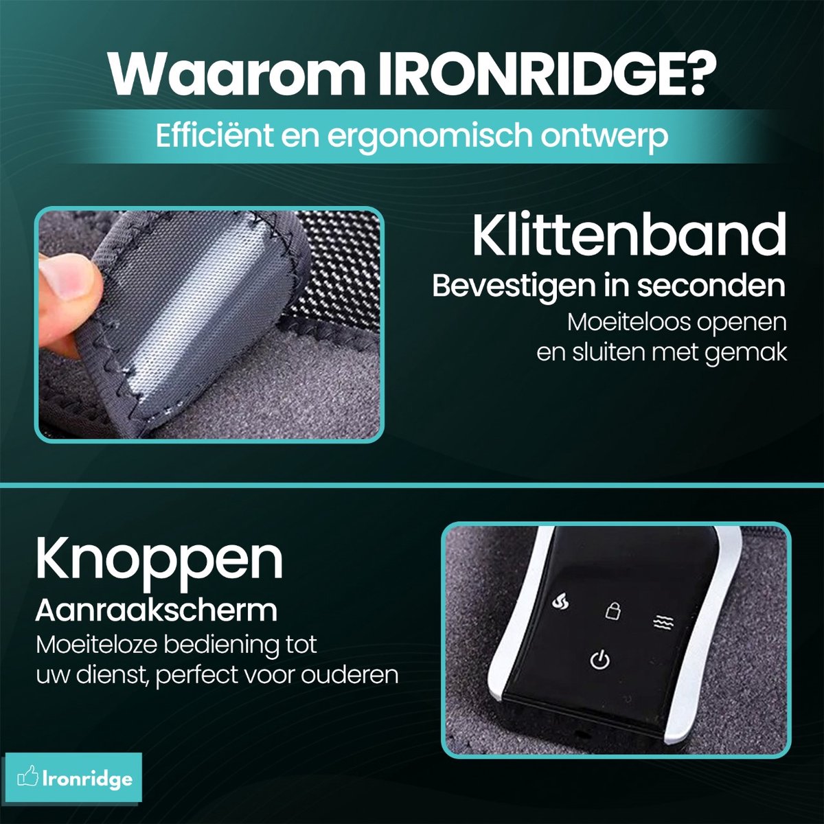 Ironridge® Knie Massage Apparaat met Infrarood Therapie - afbeelding 2