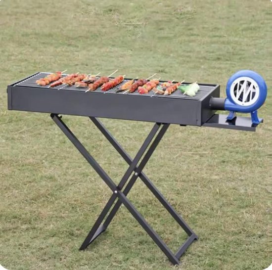 Opvouwbare X-Vorm Houtskool BBQ - Draagbare IJzeren Barbecue Grill voor Buiten - Verkrijgbaar in 60x30 cm - Voor Tuin, Camping & Terras — afbeelding 2