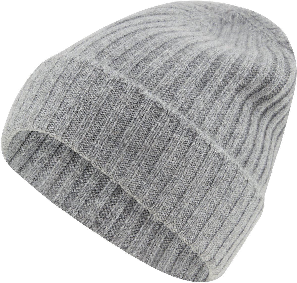 Unisex Basic Ribbed sneldrogend warm kasjmier muts unisex light greymel. - maat 3390