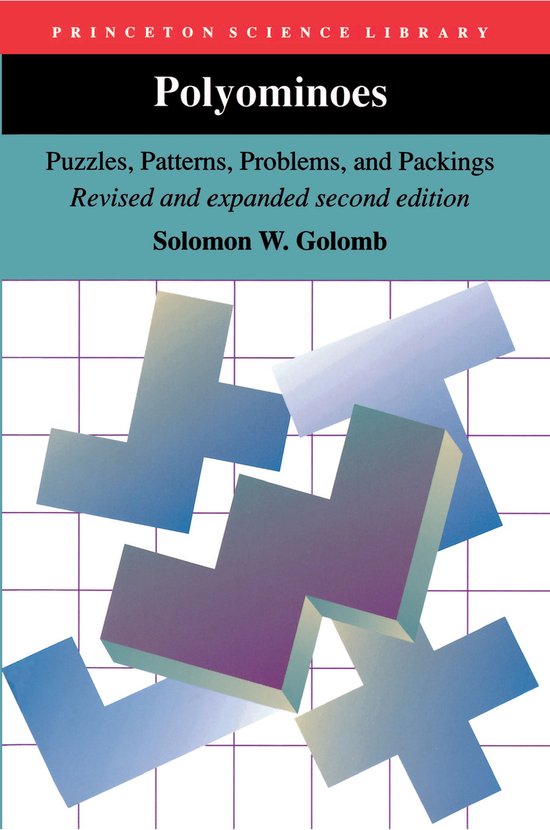 Boekcover van Polyominoes met de tekst 'Polyominoes Puzzles, Patterns, Problems, and Packings' en abstracte vormen in blauw, paars en grijs.