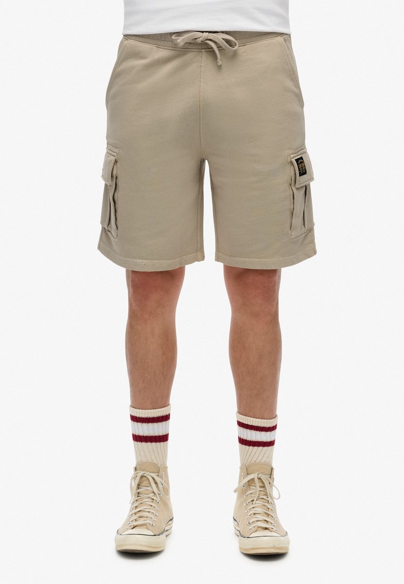 Superdry Cargoshort met contrasterende stiksels Heren Korte broeken Zilver