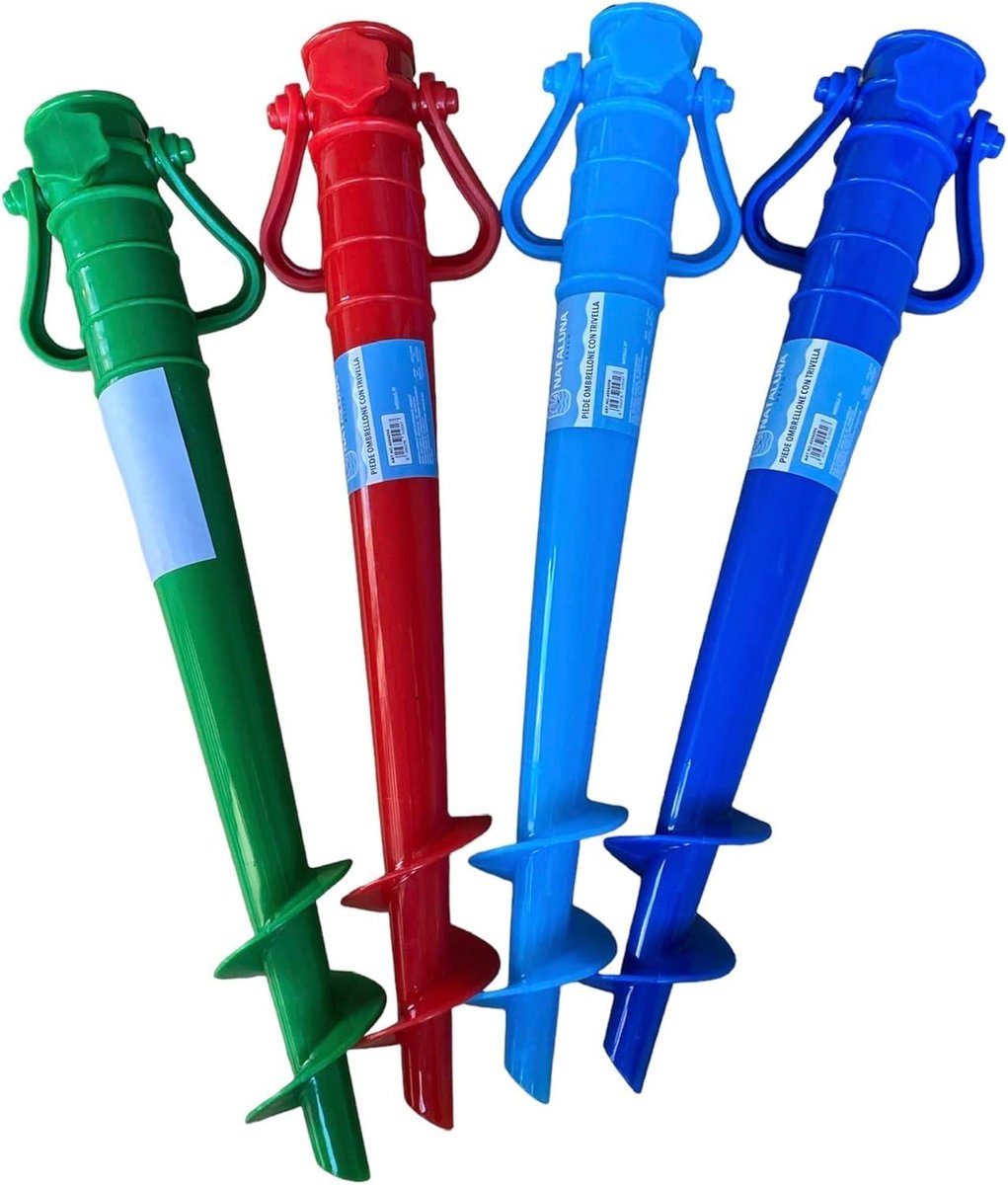 Grondpen voor strandparasol - Strandaccessoires in verschillende kleuren 42 cm (rood)