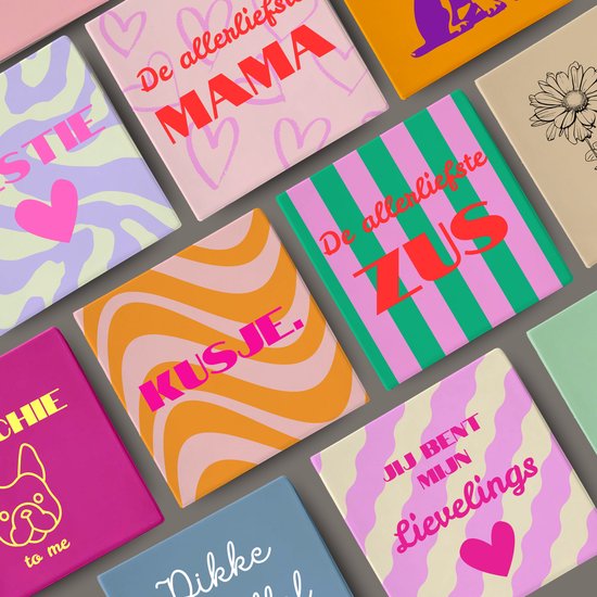 Printazzy - Tuiles avec texte - Tu es mon Frikandel spécial ! - Cadeau d'amitié - Décoration de salon - Sous-verres de Verres - Jaune lilas