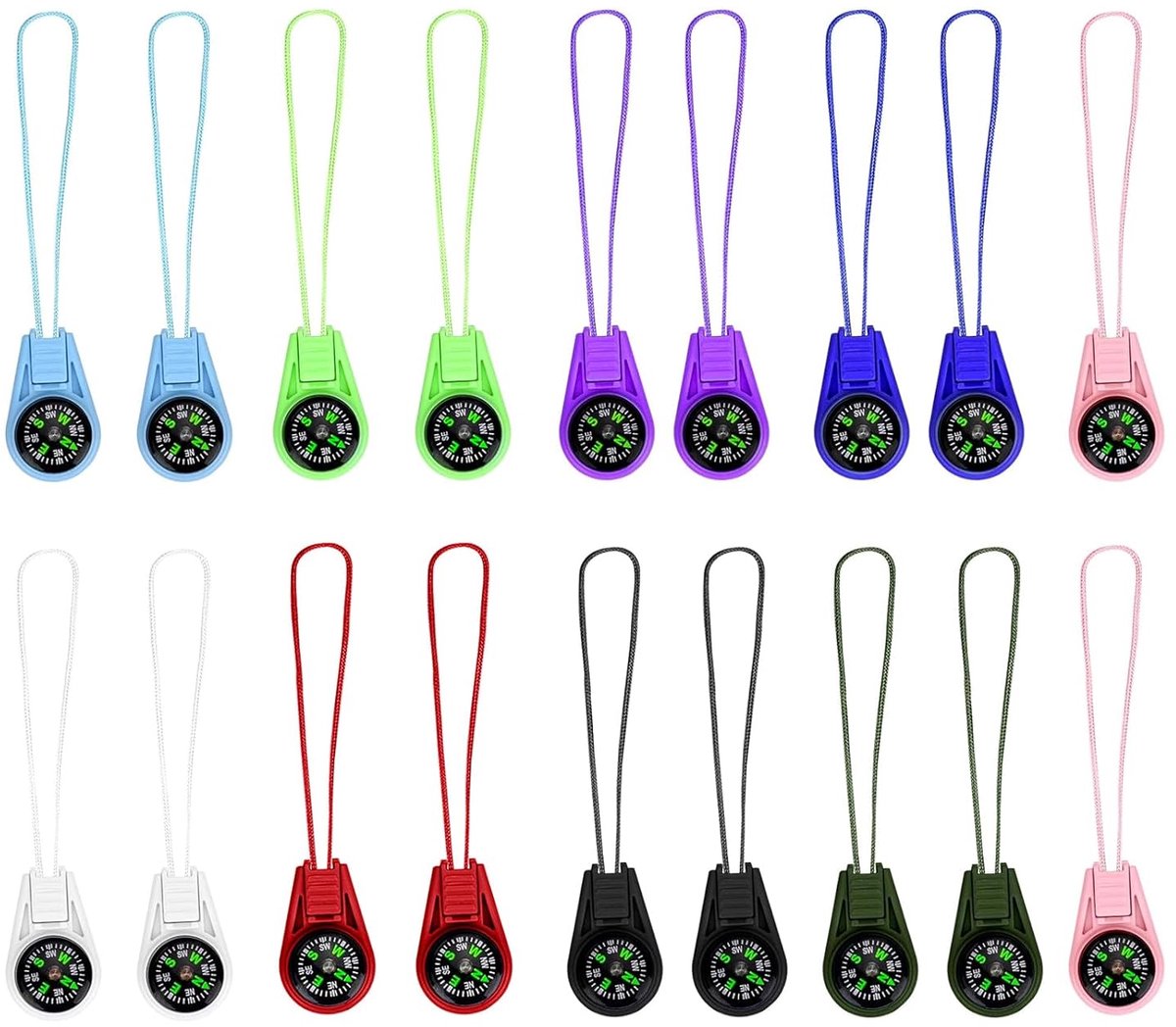 Mini Survival Kompas - Multi-color - 18 Stuks - Perfect voor Outdoor Activiteiten