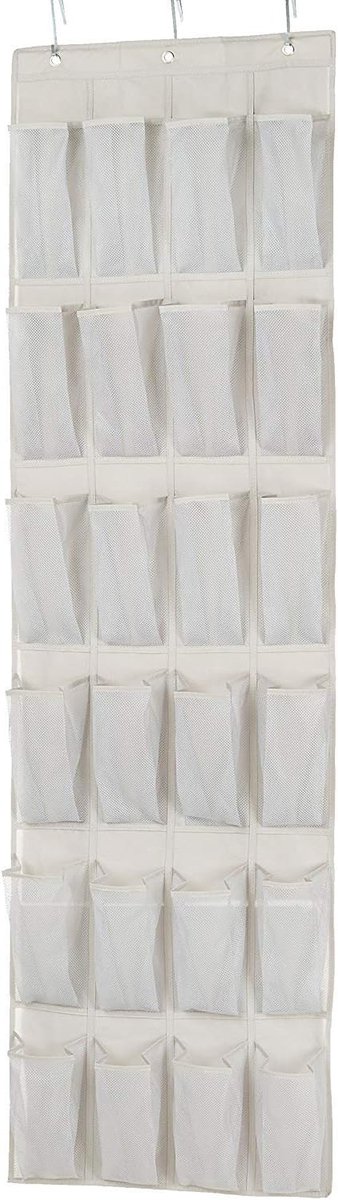 Schoenenrek voor boven de deur, 24 vakken, medium, wit