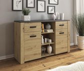 Dressoir Xara - Eiken - Grijs - 137 cm - ACTIE
