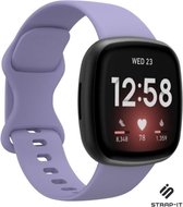 Strap-it Fitbit Versa 3 siliconen bandje - lavendel - Maat: S