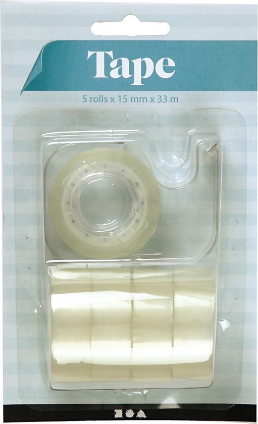 Ruban adhésif avec distributeur, l: 15 mm, 1set