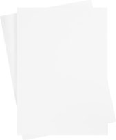 Gekleurd Karton, 460x640 mm, 210-220 gr, wit, 25 vel/ 1 doos | Knutselpapier | Knutselkarton