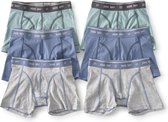 Little Label - boxershorts 6-pack - groen blauw grijs - maat: 110/116 - bio-katoen