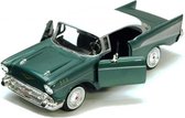 Modelauto Chevrolet Bel Air 1957 groen 21 x 8 x 6 cm - Schaal 1:24 - Speelgoedauto - Miniatuurauto