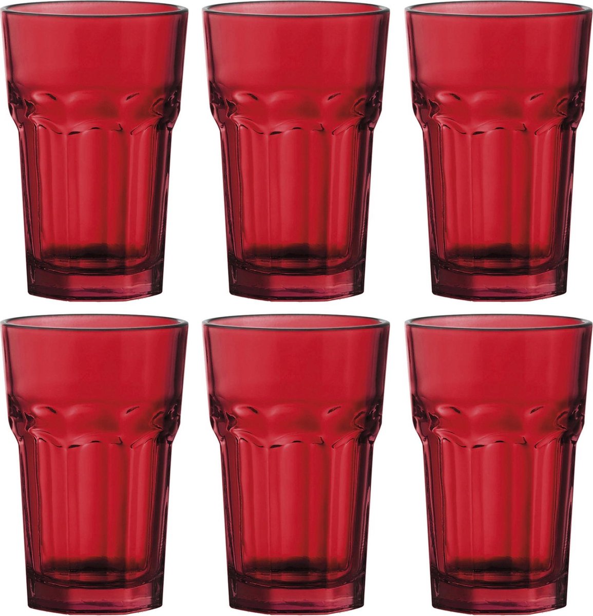 Veroorloven Ga op pad landheer 6x Drinkglazen/waterglazen rood 300 ml - Rode stapelbare glazen -  Picardieglazen -... | bol.com