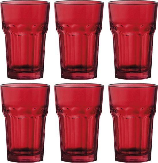 waarschijnlijkheid modder astronaut 6x Drinkglazen/waterglazen rood 300 ml - Rode stapelbare glazen -  Picardieglazen -... | bol.com