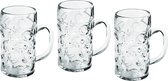 4x Bierpullen/bierglazen 1.3 liter/130 cl/1300 ml van onbreekbaar kunststof - 1.3 liter pullen - Bierfeest/Oktoberfest pul - Bierpul glazen