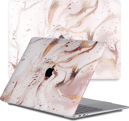 Lunso Geschikt voor MacBook Air 13 inch M1 (2020) cover hoes - case - Marble Vera