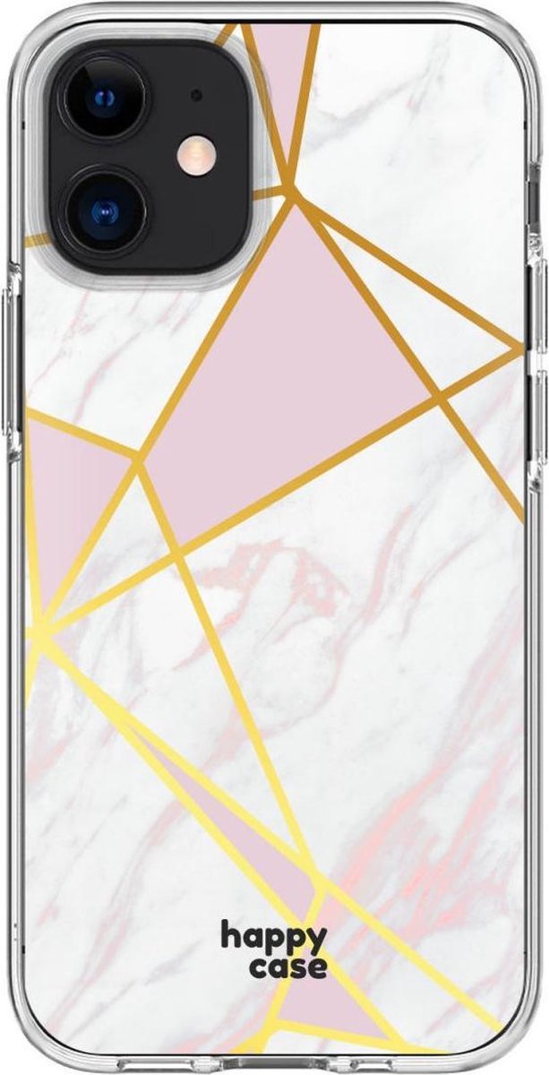 HappyCase Apple iPhone 12 Mini Hoesje Flexibel TPU Roze Marmer Print