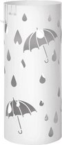 MIRA Home - Parapluhouder - Paraplubak wit - Opbergen - Inclusief Druipbak - Trendy - Wit - 19.5x19.5x49