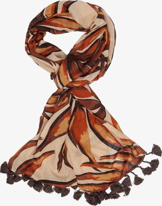 Dames sjaal met print - Bruin | bol