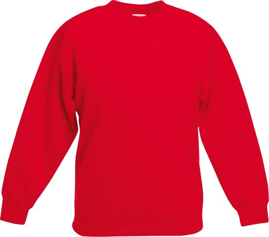 Fruit of the Loom - Kinder Classic Set-In Sweater - Rood - 110-116