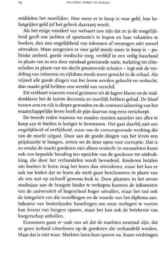 Pagina met tekst over de commercialisering van het maatschappelijke leven