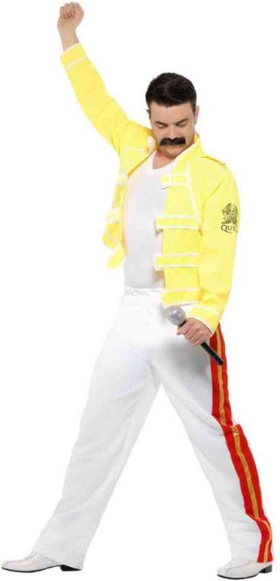Smiffy's - Queen Kostuum - Queen Freddie Popster - Man - Geel - Medium - Carnavalskleding - Verkleedkleding