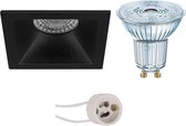 LED Spot Set - OSRAM Parathom PAR16 940 36D - Pragmi Pollon Pro - GU10 Fitting - Dimbaar - Inbouw Vierkant - Mat Zwart - 3.7W - Natuurlijk Wit 4000K - Verdiept - 82mm - BSE