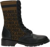 Nik & Nik Meisjes Veterboots Brandy Jacquard Boots - Zwart - Maat 37