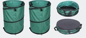 2x Tuin afvalzak - Tuinzak - Bladerzak - Pop up - Opvouwbaar - Heavy dusty - Met harde kunststof bodem - 2 x 72 liter