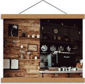 Schoolplaat – Koffie Café  - 40x30cm Foto op Textielposter (Wanddecoratie op Schoolplaat)