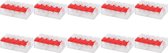 Lasklem Slim Set 10 Stuks - 5 Polig met Klemmetjes - Rood - BSE