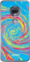 Motorola Moto G7 Hoesje Transparant TPU Case - Swirl Tie Dye #ffffff