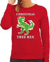 Christmas tree rex Kerstsweater / foute Kersttrui rood voor dames - Kerstkleding / Christmas outfit S